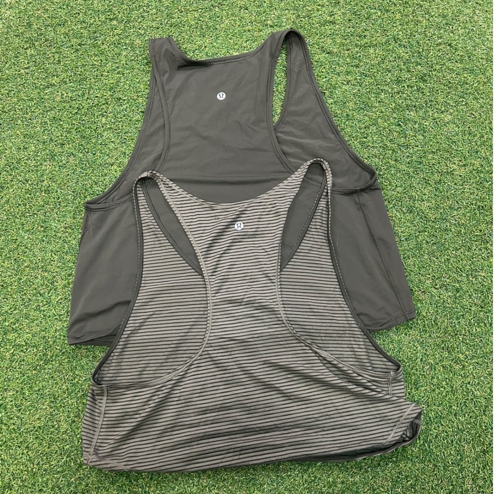 Lululemon Fast and Free Tank Top Dark Olive Green Racerback Nulux Running Size 4